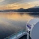 Sunset view from ship with TRANBERG searchlight