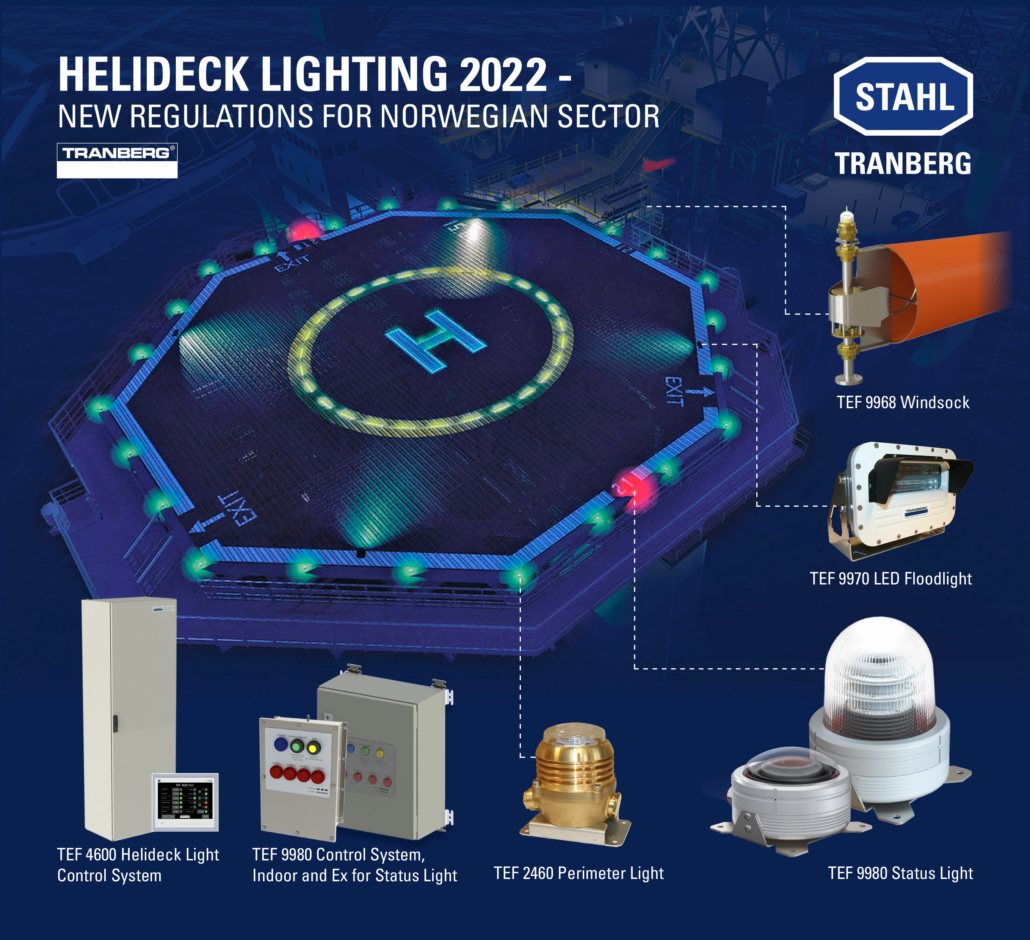 r stahl tranberg helideck lighting 2022 new regultations norwegian sector