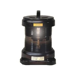 Navigation light from DHR, black, bulb turned on.