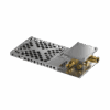 Enclosure heater with junction box, black cables inside.