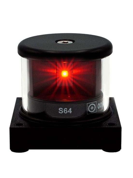 TEF 2882 K2W Navigation Light LED Simplex: Suez Red 3nm Anodized Black Aluminium/Glass