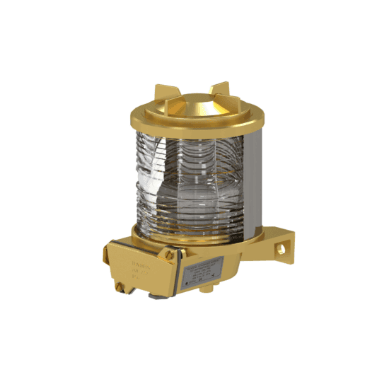 Tef 2870 navigation light: allround 181 deg. White, p28s, 24v, brass/glass