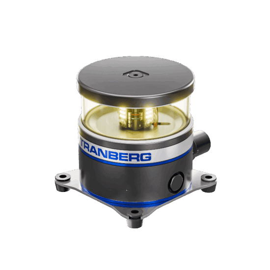 Tef 2880 navigation light led simplex all-round 360° yellow 2nm 24v anodized black aluminium/glass